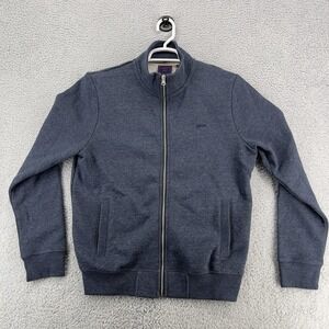 Superdry Men's Sweat Jacket - Essential Logo Vintage Navy Track Large